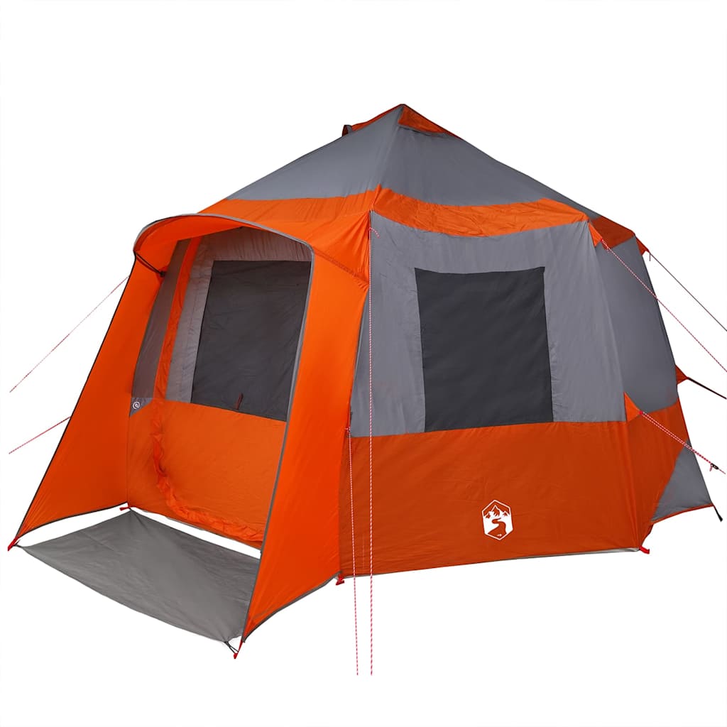 Cabin Tent 12 Person Gray and Orange 405 x 405 x 273 cm