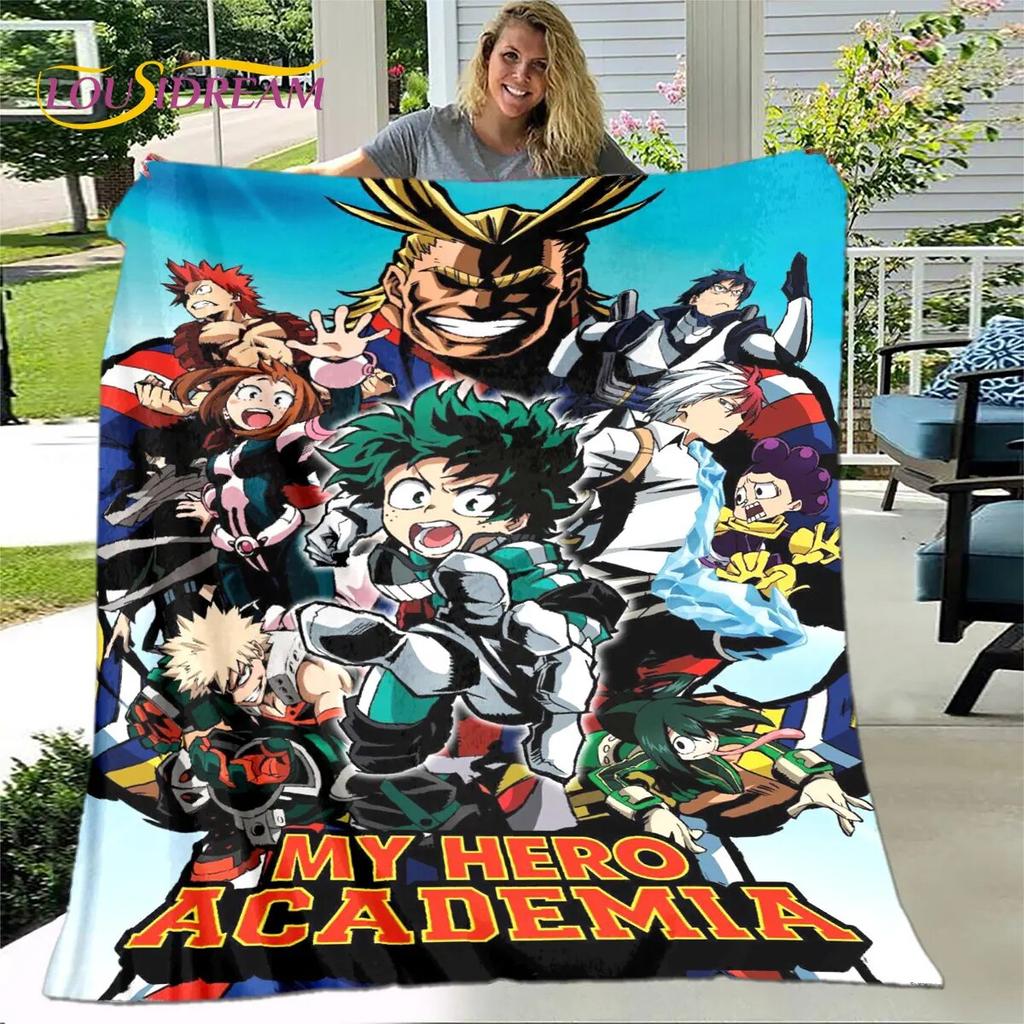 Мягкое плюшевое одеяло My Hero Academia с героями мультфильмов, фланелевое одеяло для гостиной, спальни, кровати, дивана, чехол для пикника