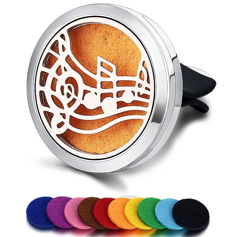 Многоразовый автомобильный освежитель воздуха, запах, диффузор для духов, клипса, автовентилятор, эфирное масло, медальон из нержавеющей стали, интерьер