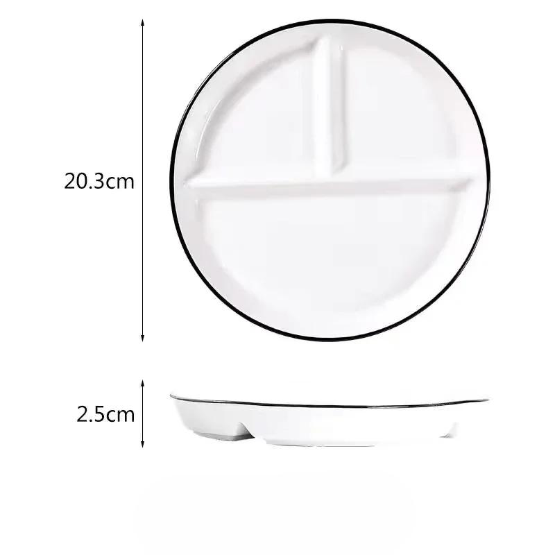 Керамическая тарелка Мультяшная Жиросжигающая Подтарелка, Подтарелка, Бытовая Тарелка для Блюд, Тарелка для Завтрака из Трех Отделений, Набор Посуды в Подарок