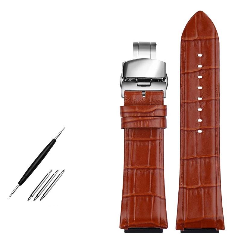 Genuine Leather Watchband For GUESS W0040G3 W0247G3 W0040G7 Series Blue Cowhide Watch Straps 22mm Wrist Band Men Bracelet