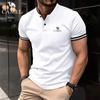 2024 Summer Polo Shirt with Embroidered Polo Collar and Button Pockets for Men's Sports Polo Shirt