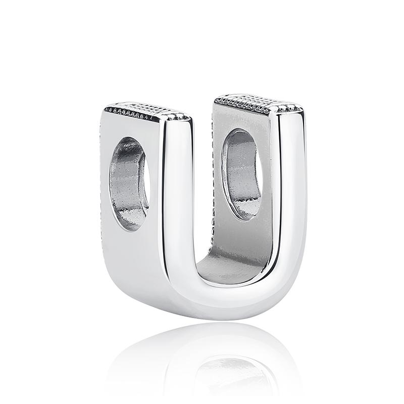 Original 925 Silver Charms Beads 12 Zodiac A-Z Letters Virgo Aries Fit Pan Bracelets Necklaces Jewelry For Women