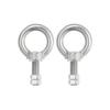 PATIKIL M8 Eye Bolt, 35mm Thread Length, 304 Stainless Steel, with Threaded Shoulder Ring and Double Nuts, for Lifting, 2 Pieces