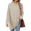 Autumn Winter Mid-Length Pullover Long Sleeves Thick Warm Knitwear Hoodie Casual Solid Color Half High Collar Loose Pocket Sweatshirt