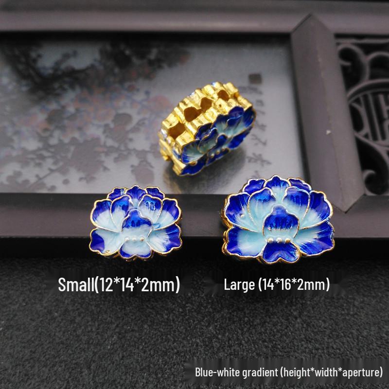 Позолоченные медные перегородчатые бусины в виде лотоса: Двусторонние эмалевые подвески с несколькими отверстиями для изготовления браслетов и ожерелий своими руками.