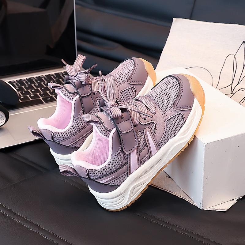 Обувь для девочек 2025 новая весна и осень детские сетчатые кроссовки дышащие девочки повседневные мягкая подошва обувь студенты