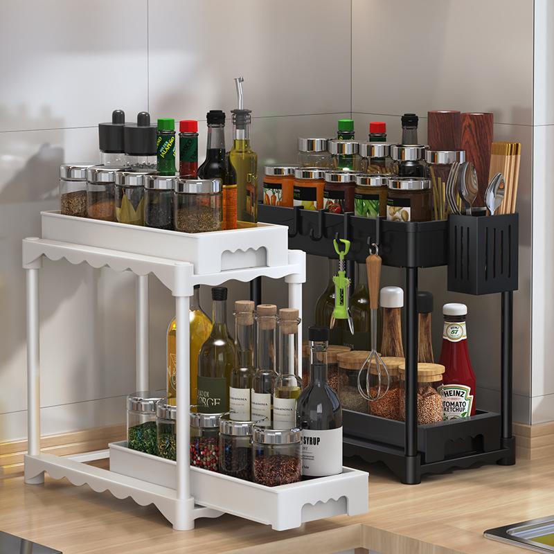 Undersink Storage Rack, Plastic Drawer, Floor To Ceiling Multi-layer Crevice, Restaurant Kitchen Multifunctional Storage Rack