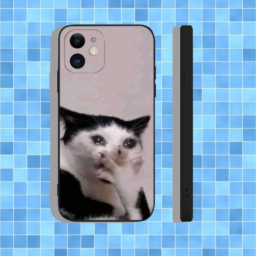 Смешной чехол для телефона с мемами про кошек для iPhone 16,15,14,13,12,11,Pro,Max,Plus,X,XS,XR,SE,8,7,Mini, Мягкий силиконовый черный чехол