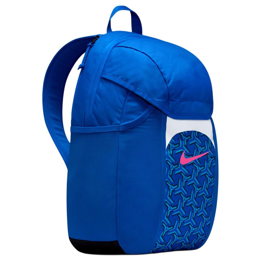 Nike Рюкзак Academy 30 л, спортивный принт, полиэстер/нейлон, унисекс, гоночный синий/светло-синий/розовый, DV0761-458