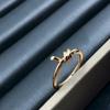 High-Quality 18K Gold Plated Rope Knot Ring with CNC Inlaid Diamonds