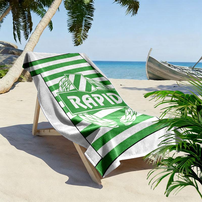Пляжное полотенце Rapid Vienna Print, Большое мягкое быстросохнущее полотенце для пляжа, кемпинга, плавания