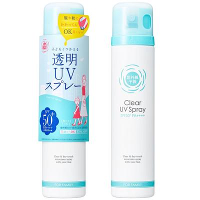 Прозрачный спрей от УФ-излучения F SPF50+ PA++++ водостойкий подходит для возрастов от 1 года можно смыть мылом для лица, волос, тела солнцезащитный 150 г.