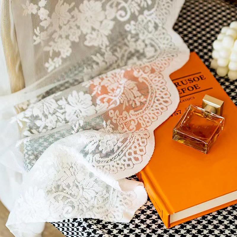 1 шт. кружевная занавеска французская полая пряжа вентиляция домашний декор французский экран белый шифон спальня принадлежности