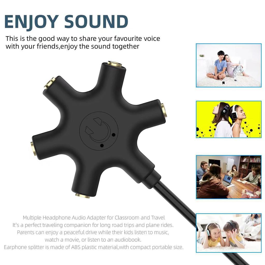 Type C/USB Splitter Adapter Cable Converters Cord Connection 5pcs 3.5mm Headphones or Simultaneously