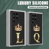 Чехол для телефона с буквами L Q I R S P для Samsung Galaxy S26 Ultra Cases S25 FE S24 S23 S21 Ultra S20 S24 FE S22 S26 Plus 5G Черная крышка