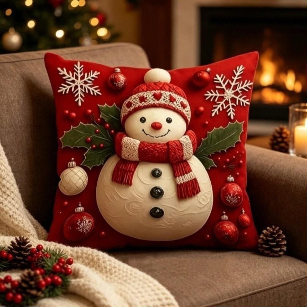 Soft Christmas Pillow Covers 2D Printed Xmas Pillowslip Atmosphere Throw Cushion Case Sofa