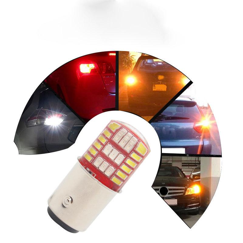 2 шт. светодиодные 3014 светодиодные 42SMD лампы для задних стоп-сигналов автомобиля, лампа указателя поворота, белый + красный
