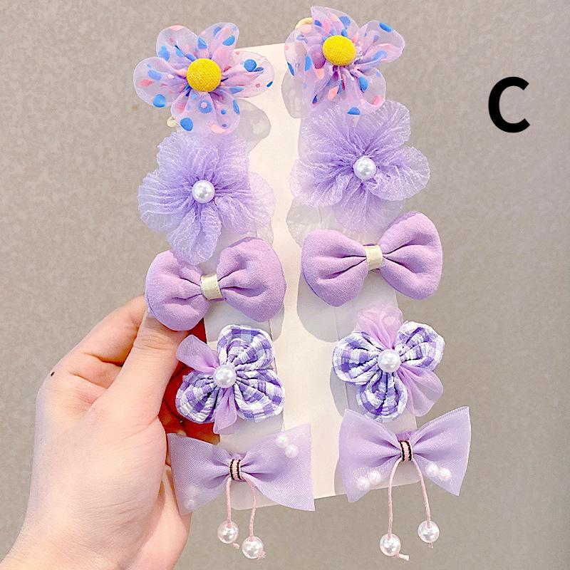 10 шт./компл., новые милые сетчатые заколки с бантом для девочек, детские милые украшения для волос, повязка на голову, заколки для волос, модные аксессуары для волос