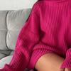 Vintage Oversized Knitted Sweater Women Elegant Thick Loose Sweater Pullovers Female Korean Turtleneck Solid Knit Top