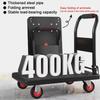 Foldable Platform Trolley Cart Universal Use Heavy Duty Shopping Flatbed Handcart Warehouse Handling Tools