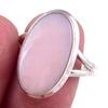 Natural Pink Opal Gemstone Handmade 925 Solid Sterling Silver Ring Size 10 T8R90