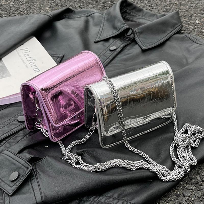 Женские сумки через плечо с узором под крокодила из искусственной кожи, трендовые дизайнерские сумки с цепочкой, портмоне, мини-сумка с одним квадратом ARI