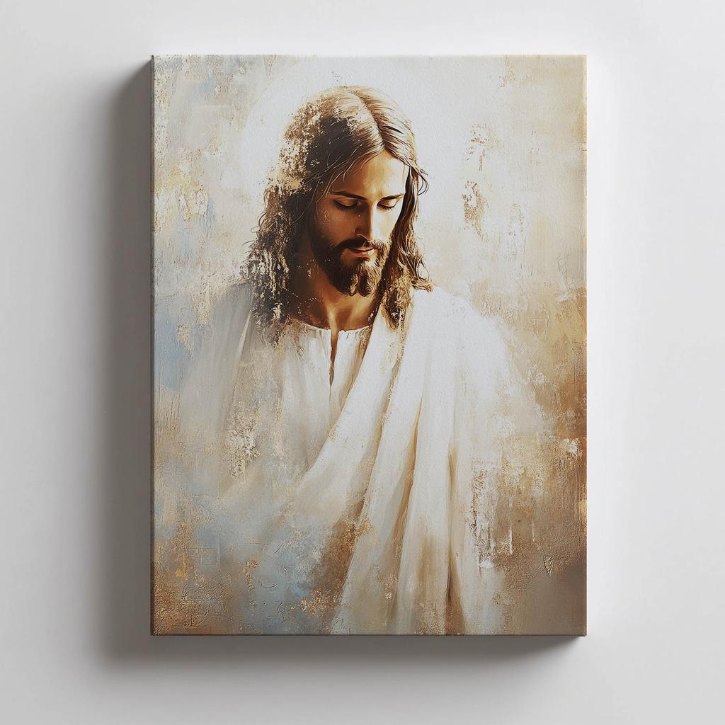 Poster Heart of Love - Portrait of Jesus Poster Heart of Love - Portrait of Jesus, 50X70 Cm, Gold Aluminum Frame, 230 Gsm Matte Paper