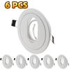 5pcs Recessed Frame with GU10 Lamp Base LED Trim Iron Metal Housing Indoor Spot Light Fixture Downlight Fittings Home Hotel