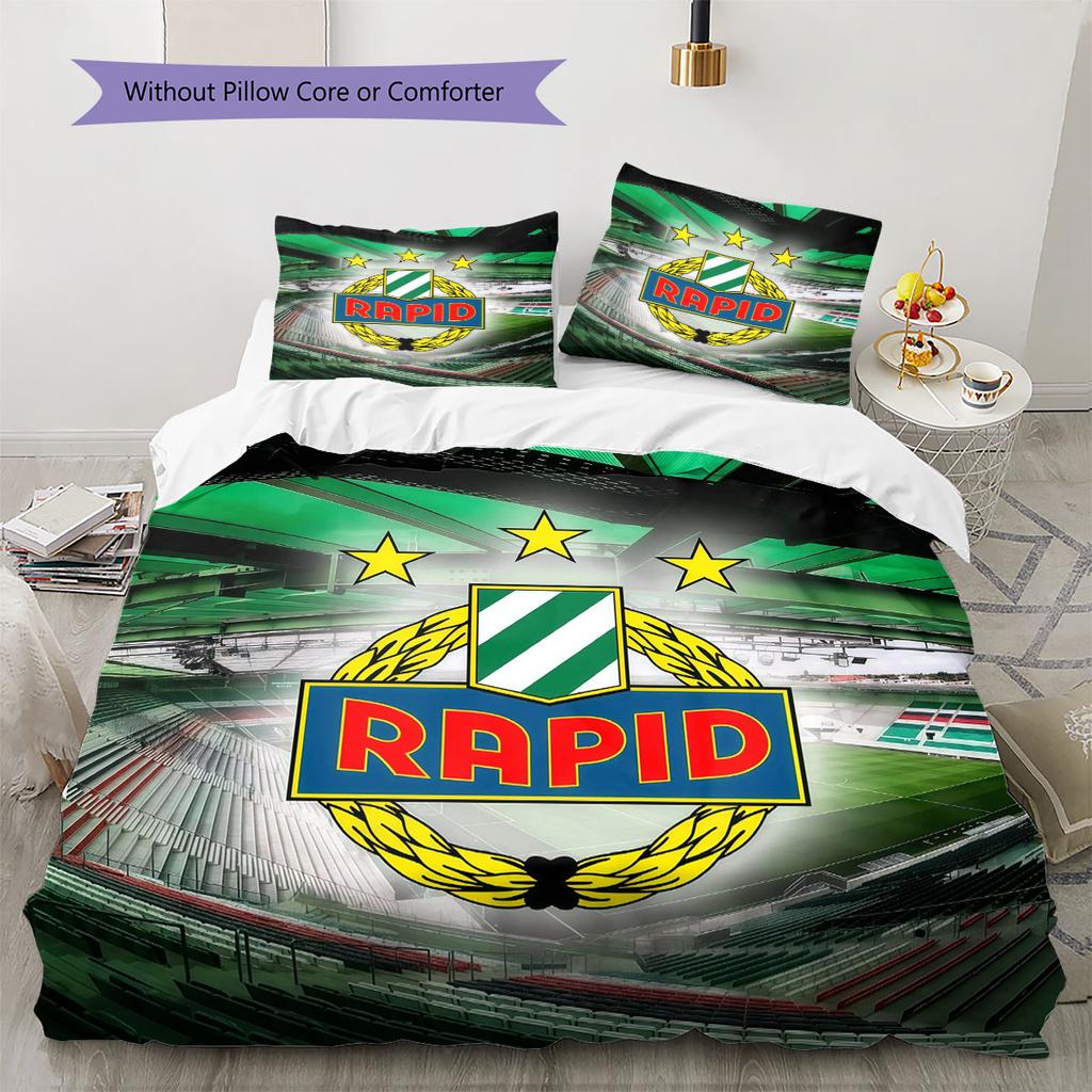 SK Rapid Wien Pattern Bedding Home Decoration Birthday Gift ( 1 duvet cover + 2 pillowcase, without core),fan merchandise.