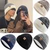 Warm Men's Winter Hat Casual Polyester Striped Winter Cap Thicken Fleece Lined Knitted Beanies Women Men