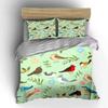 Colorful Bird Pattern Decoration Set Soft Skin-Friendly Bedding Set Includes 1 Duvet Cover And 2 Pillowcase, Gift