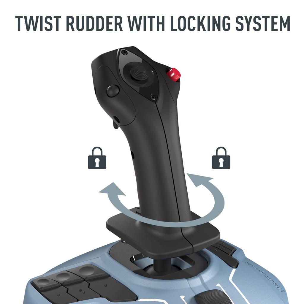 Thrustmaster TCA Officer Pack Airbus Edition Side Stick Throttle Quadrant Симметричная ручка управления полетом со сменным модулем, совместимая с ПК