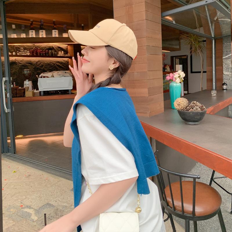 Knitted Cross Shaped Shawl For Women In Spring And Summer Solid Color Simple And Versatile Student Shoulder Fake Collar Scarf