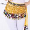 Belly Dance Skirt Sequin Tassel Waist Scarf Exotic Style Tie Up Adjustable Thin Skirt See-through Lace Stage Performance Cosplay Mini Skirt Apron Wrap