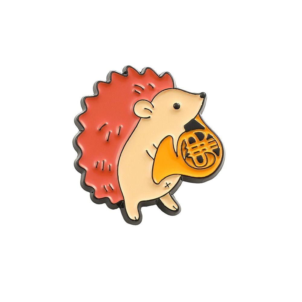 Эмалевые значки в виде ёжика-музыканта для зрителей, фирменная музыкальная брошь, сумка-значок с изображением мультяшного животного, ювелирные изделия в подарок детям и друзьям