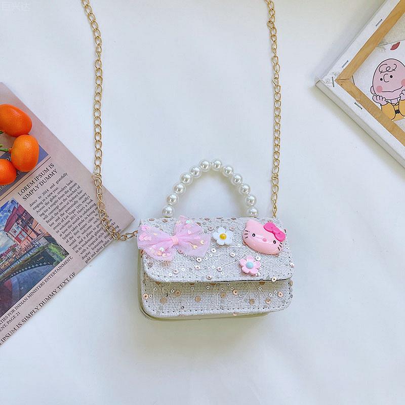 Charming Pearl Bag For Kids Fashionable Princess Style Shoulder Bag For Girls
