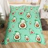 Avocado Bedding Set Full Queen Galaxy Comforter Cover for Kids Teen,Kawaii Fruit Duvet Cover Cartoon Tropical Food Bedroom Decor