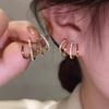 Four-Claw Silver Stud Earrings: Women's Trendy, Niche Design, Anti-Allergic, 2022 High-End Fashion.