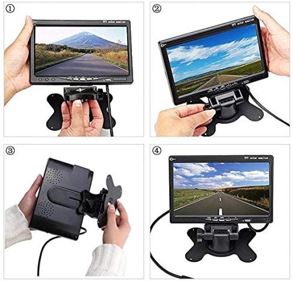 OBEST ЖК-дисплей 24 В на 12 В Пульт дистанционного управления Прямое питание Резервное питание Двойной видео монитор подголовника Рамка 7-дюймовый Накладной монитор, Совместимый, Переключаемый, Подключение,