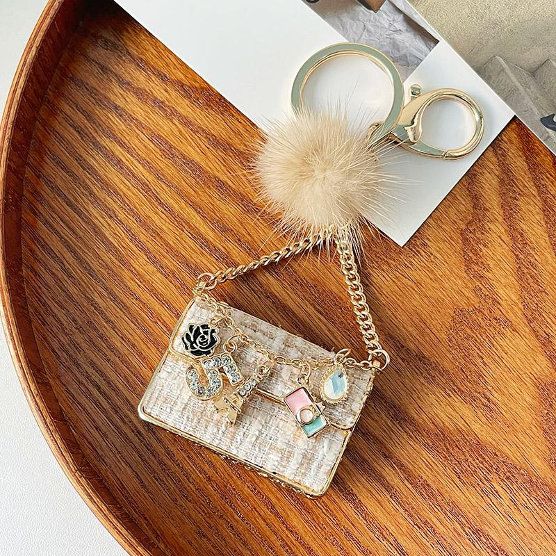 Металлический Брелок для Сумки Люкс Форма Сумки из Кожи Женский Высококачественный Шарм Декорация Поддерживает Печать Леопардовая Кожаная Сумка