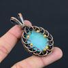 Blue Australian Triplet Opal Gemstone Pure Copper Wire Wrapped Handmade Jewelry Pendant