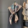 Geometric New Style Spring  Autumn and Summer Double-sided Printed Imitation Silk Scarf Scarf Scarf Thin Warm Shawl Fashionable
