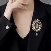 Брошь из искусственного хрусталя, блестящая инкрустация стразами, брошь, булавка, тренд, элегантный вечерний ювелирный аксессуар