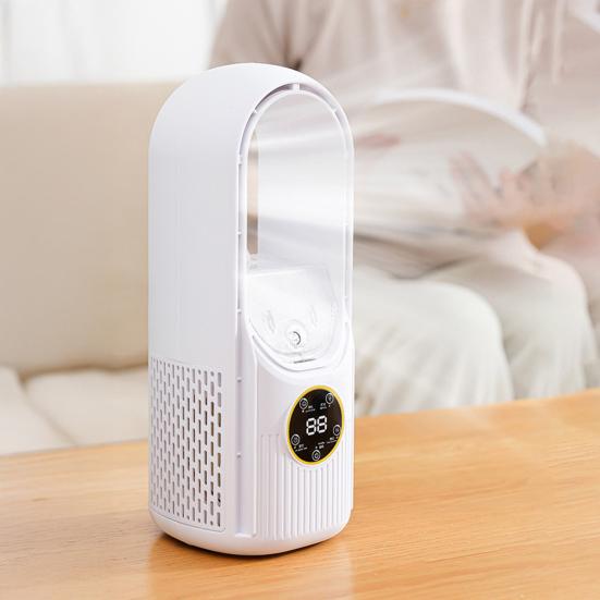 Безлопастной настольный вентилятор с 6 скоростными режимами, мощный воздушный поток, компактный дизайн, портативный перезаряжаемый, тихий охлаждающий вентилятор-распылитель