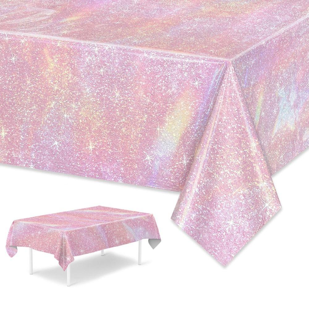 Purple Laser Disposale Tablecloth Aluminum Film Party Decoration Birthday Wedding Party Supplies