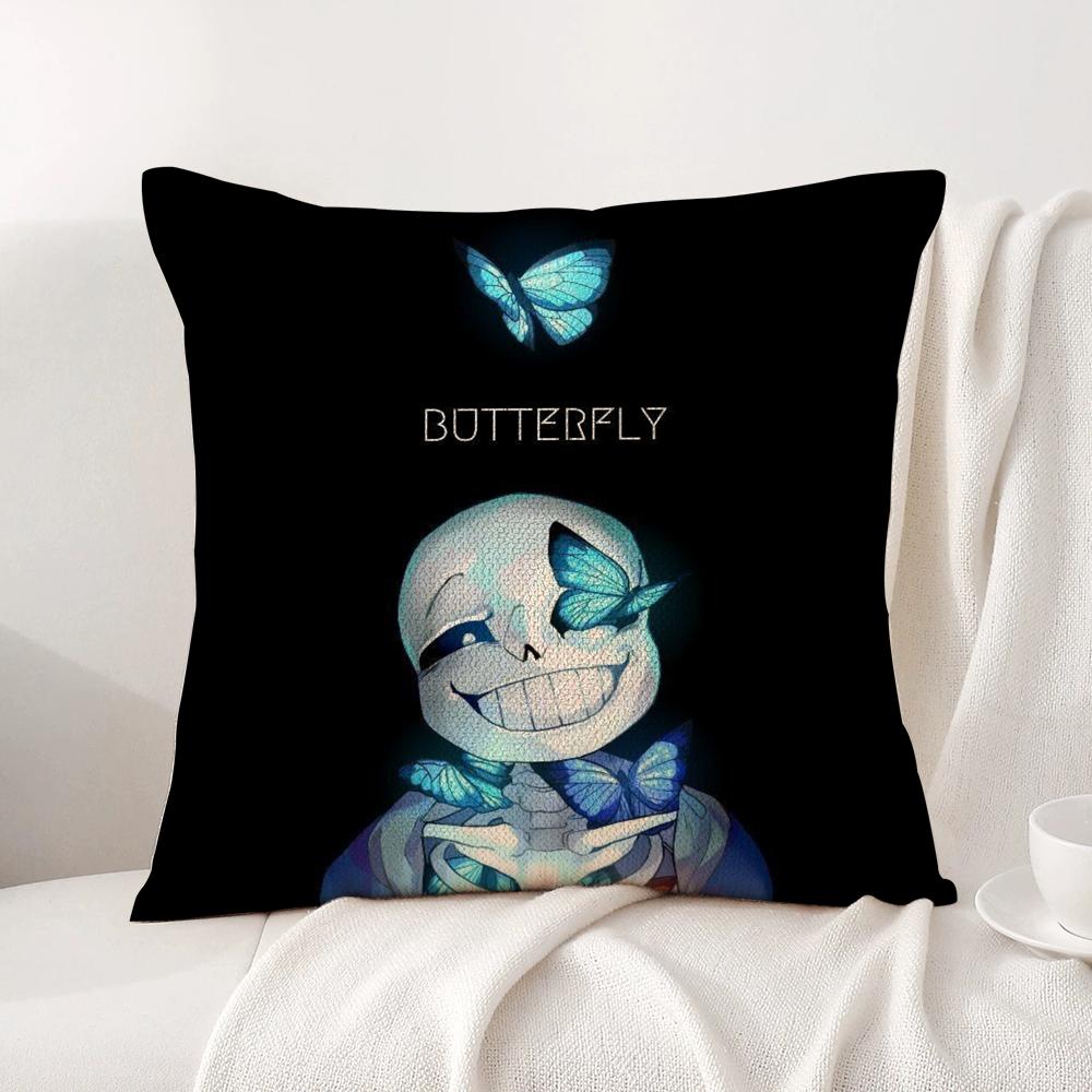 Game U-Undertale Cushion Cover Summer Coolness Linen Fabric Double-Sided Printing Pillow Case Sofa Home Decor Gift