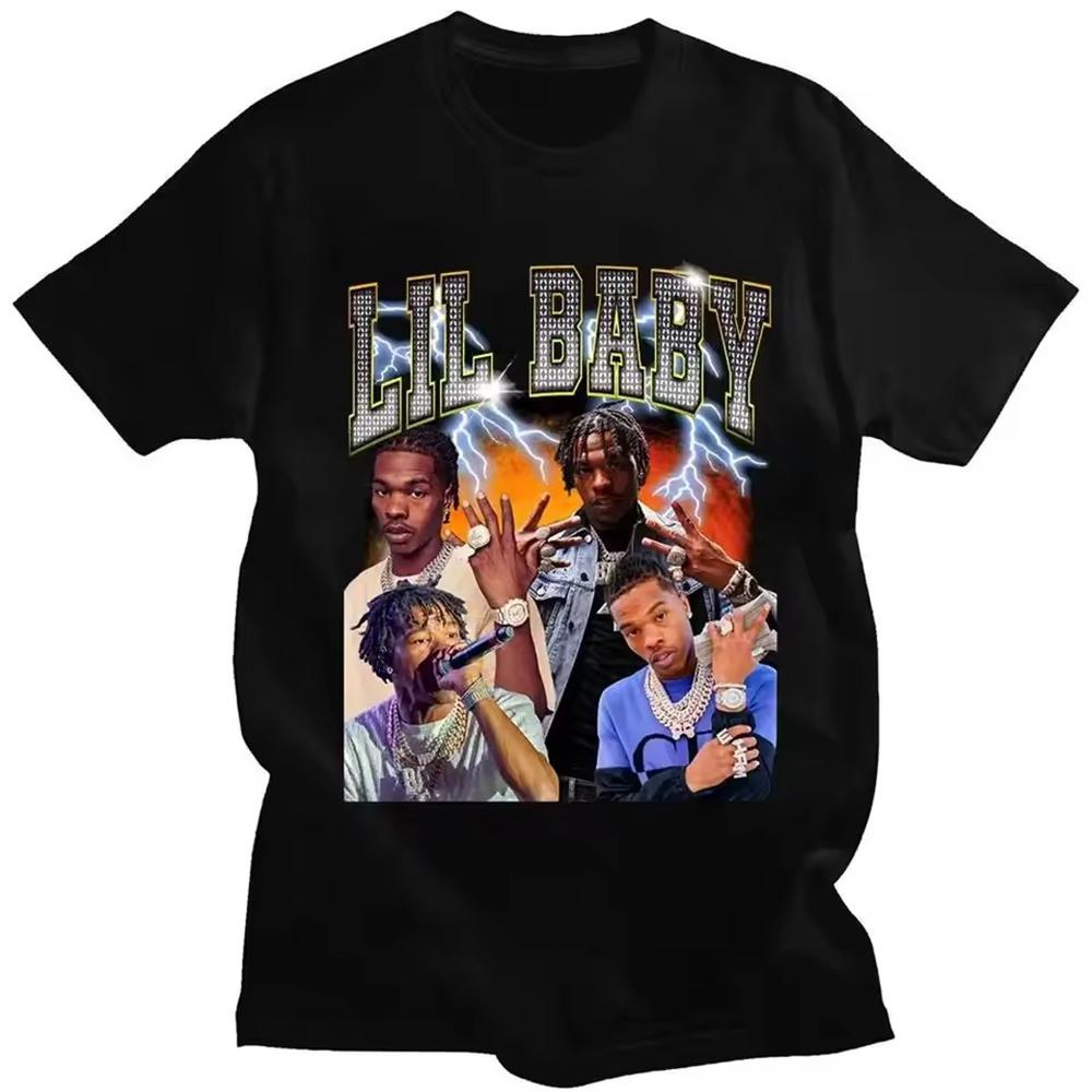 Hip Hop Rapper Lil Baby Graphic Print Unisex Clothing Tee Shirt Homme New short sleeve Round Neck Printing Pullover TShirt 50384