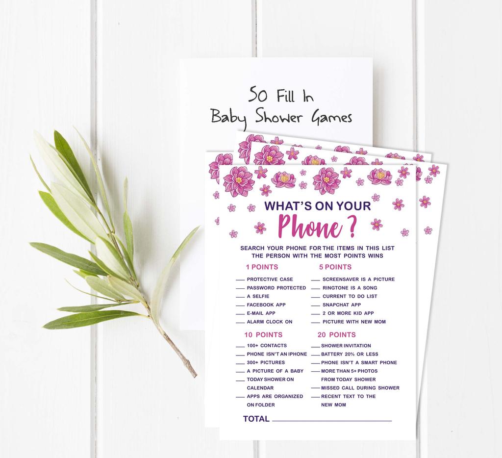 Inkdotpot Игровой набор для детского душа из 50 игр BabyA AlphabetA ABCA Игра Unicorn Floral Party