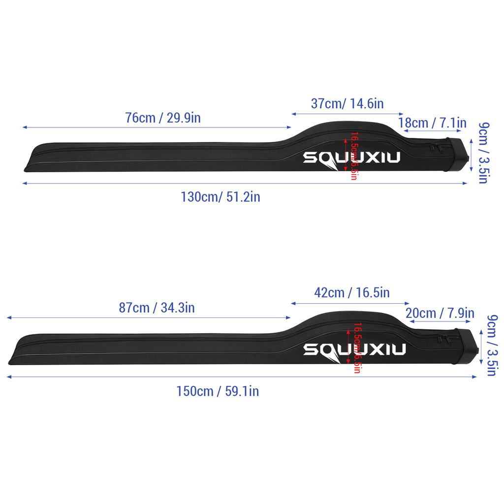 Large Tackle Bag Waterproof Fishing Rod Bag 1.3m-1.5m Fishing Pole Protective Pouch Hard Shell